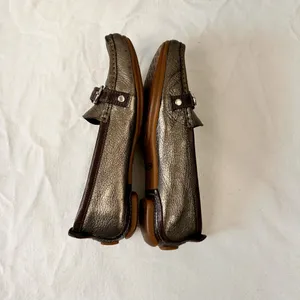 Coach Women’s Shoes Leather Loafers Size 7 M Gunmetal Gray Metallic thumbnail 7