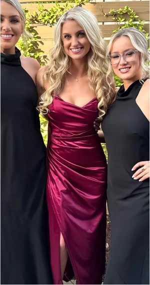 Satin Strapless Dress Red thumbnail 3
