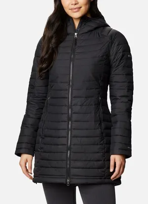 Columbia Women's White Out Mid Omni-Heat long black parka with hood size 1X NWT thumbnail 1