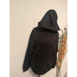 Comfrt Black Oversized Hoodie Women Embroidered Logo Fleece Pullover‎ Streetwear thumbnail 2