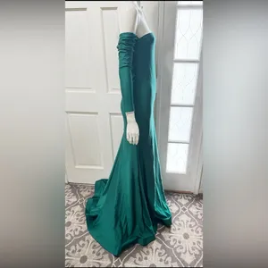 ATRIA COUTURE Long Forest Green Evening/Formal Dress Size Large P-35 thumbnail 4