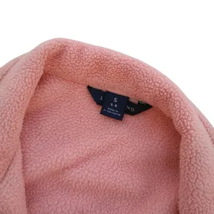Land's End Womens Small 6-8 Peach Orange Jacket Zip Up Pocket Fleece Fall Winter thumbnail 3