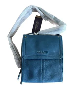 AMERICAN LEATHER CO. Kansas Crossbody Deep Turquoise Smooth NWT Handbag Purse thumbnail 1