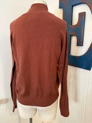 aerie offline Brown Turtleneck Sweater with Red and White 'SKI' Graphic Sz M thumbnail 4