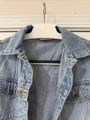 PHD Womens Denim Vest Jean Vest Distressed Light Wash 100% Cotton Size MEDIUM thumbnail 2