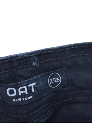 OAT New York Women’s 2 26 Short Black Coated Stretch Wide Leg Raw Hem Jeans NWOT thumbnail 7