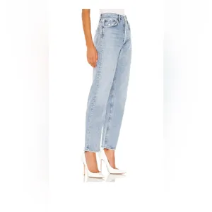 AGOLDE High-Rise Light Blue Straight Leg Jeans thumbnail 3