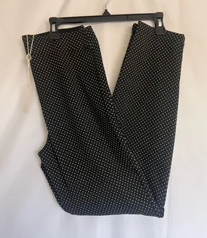 Max Studio Black Polka Dot Straight-Leg Pants thumbnail 1
