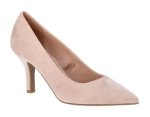 TIME and TRU Womens Stiletto Shoes Size 8 Faux Suede Nude Color Memory Foam New thumbnail 1