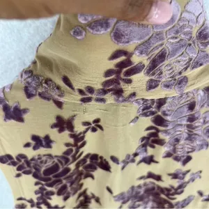 GUIHUA Floral Burnout Velvet Half Zip Mock Neck‎ Sleeveless Top Fairy Feminine thumbnail 12