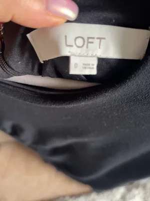 LOFT Size 0 Black Ruched Flounce Hem Sheath Dress thumbnail 8