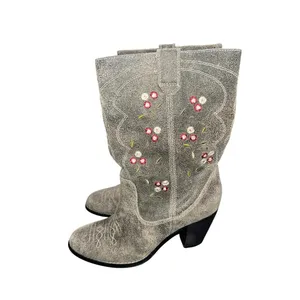 Anthropology Seychelles Festival Embroidered Distress Cowgirl Western Boots Boho thumbnail 2