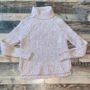Abercrombie & Fitch Blush Ribbed Turtleneck Sweater thumbnail 1