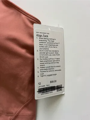 NWT lululemon athletica Align Tank Top Pink Savannah -Size 12 thumbnail 3