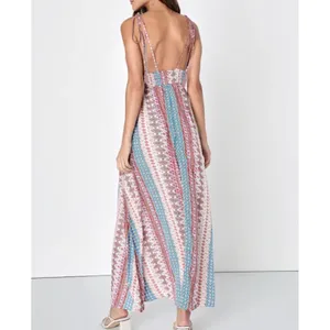 Lulus Maxin' Relaxin' Boho Beach Festival Tie‎ Strap Maxi Dress M Summer thumbnail 8