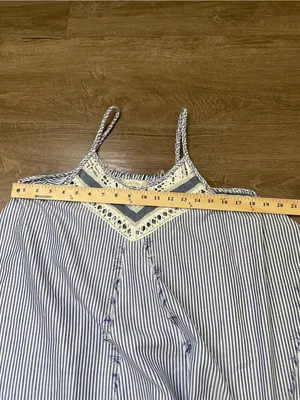 Altard State Flowy Striped Tank Top Size M Blue White Nautical Boho Summer thumbnail 12