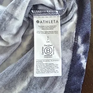 Athleta Santorini Thera Dress Small Navy‎ Blue Tie Dye Stripe Mini Summer Beach thumbnail 9