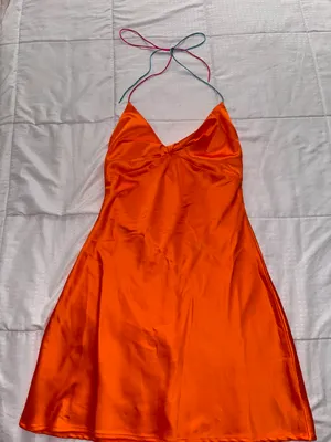 White Fox Mini Orange Dress thumbnail 1