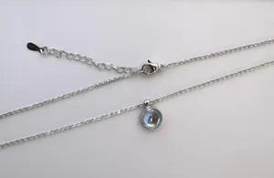 Simple style Adjustable Pendant Necklace for Women Silver thumbnail 2