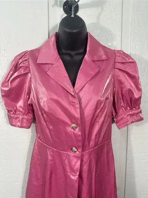 Fate Pink Puff Sleeve Dress Size Small EUC thumbnail 5