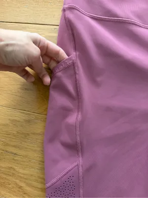 Lululemon Ready To Race Moss Rose Pink 21” Crop Leggings Size 12 thumbnail 10