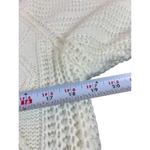 VTG 90s Carriage Court Cable Knit Sweater M Relaxed Fit Ivory Cream Mock Neck thumbnail 9