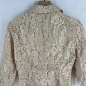 Lulus‎ Ronan Blazer Dress Womens M Red Beige Lace Floral Lined Double Breasted thumbnail 11