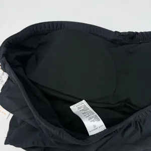 Good American Bikini Top SZ Medium Satin Swim Ruched Crop Bandeau Black NWT Swim thumbnail 9