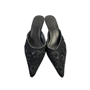 Find Women's Backless Low Heels Black Size 8 thumbnail 2