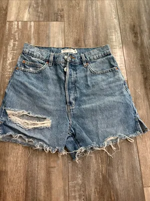 Garage Denim Jeans Shorts Festival Distress Destroyed Fray Cutoff size 26 thumbnail 2