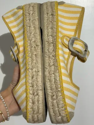 NWOT Free People Surfside 2.0 Espadrille Platform Mary Janes, Lemon Zest thumbnail 9