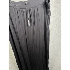 New Daisy Fuentes Maxi Skirt Black XL Womens Pull On Elastic Waist Stretch‎ Thin thumbnail 10