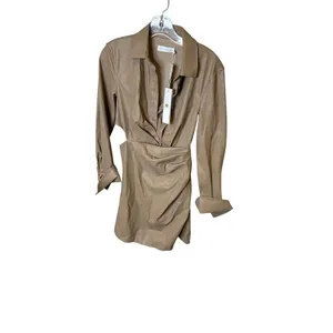 Jonathan simkhai‎ faux leather wrap dress -size 0 thumbnail 3