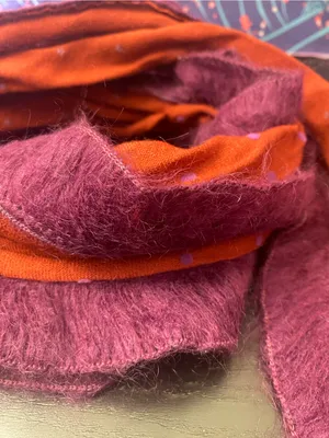 Purple and Orange Women's Scarf - Lightweight Fashion Wrap thumbnail 2