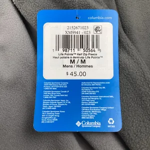 Columbia Men’s Life Pointe Half-Zip Fleece Pullover Jacket Medium RETAIL $45 NEW! thumbnail 5