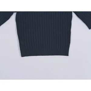 Halara Ribbed Knit Sweater Size Medium Black Work Office Minimalist Fitted thumbnail 7