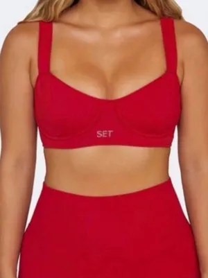 SET Active Sculpt Flex Contour Sports Bra Red Size XS thumbnail 1