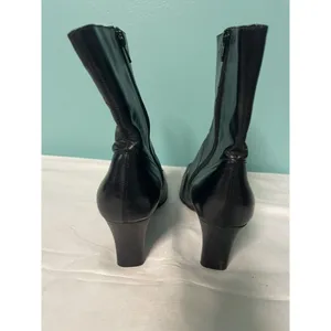 Nine‎ West Womens Black Leather Ankle Boots 10 Medium thumbnail 2