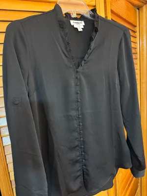Express Black Button-Up Blouse thumbnail 1