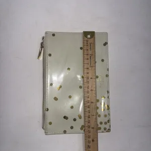 Kate Spade Pencil Pouch Polka Dot Cosmetic‎ Case Travel Designer Cream Gold thumbnail 10