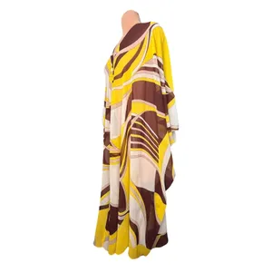 Zara Retro 70s Abstract Kaftan Dress Boho Caftan Oversized Maxi Resort Lounge thumbnail 4