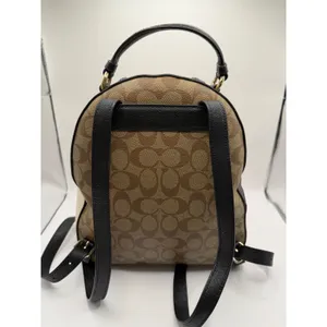 Coach Jordyn Backpack Women Medium Brown Beige Signature Coated Canvas Logo thumbnail 12