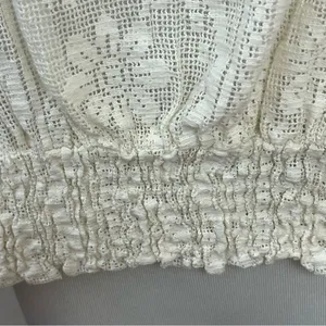Anthropologie Vineet Bahl Iona Peasant Top Cream Lace Crochet M thumbnail 5