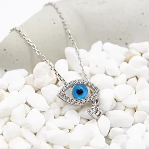 Small Evil Eye Necklace Blue thumbnail 3