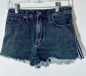 Abercrombie & Fitch Black Jean Shorts Size 2 Waist 28” Annie High Rise Short thumbnail 1