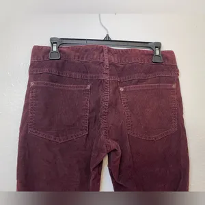 Free People Women’s Burgundy Corduroy Velvet Skinny Straight Leg Pants Size‎ 28 thumbnail 7