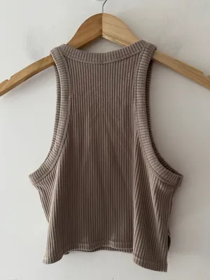 Savage x Fenty Essential Heavy Rib Cropped Logo Knit‎ Tank thumbnail 4