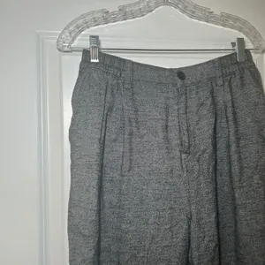 Aerie Grey Wide Leg Cotton Trousers Pants M Regular office career comfy minimal thumbnail 2