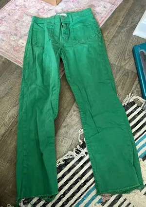 Zara Green Straight-Leg‎ Jeans size 6 thumbnail 1