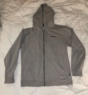 Patagonia Heather Gray Zip-Up Jacket Size Medium AS IS thumbnail 1
